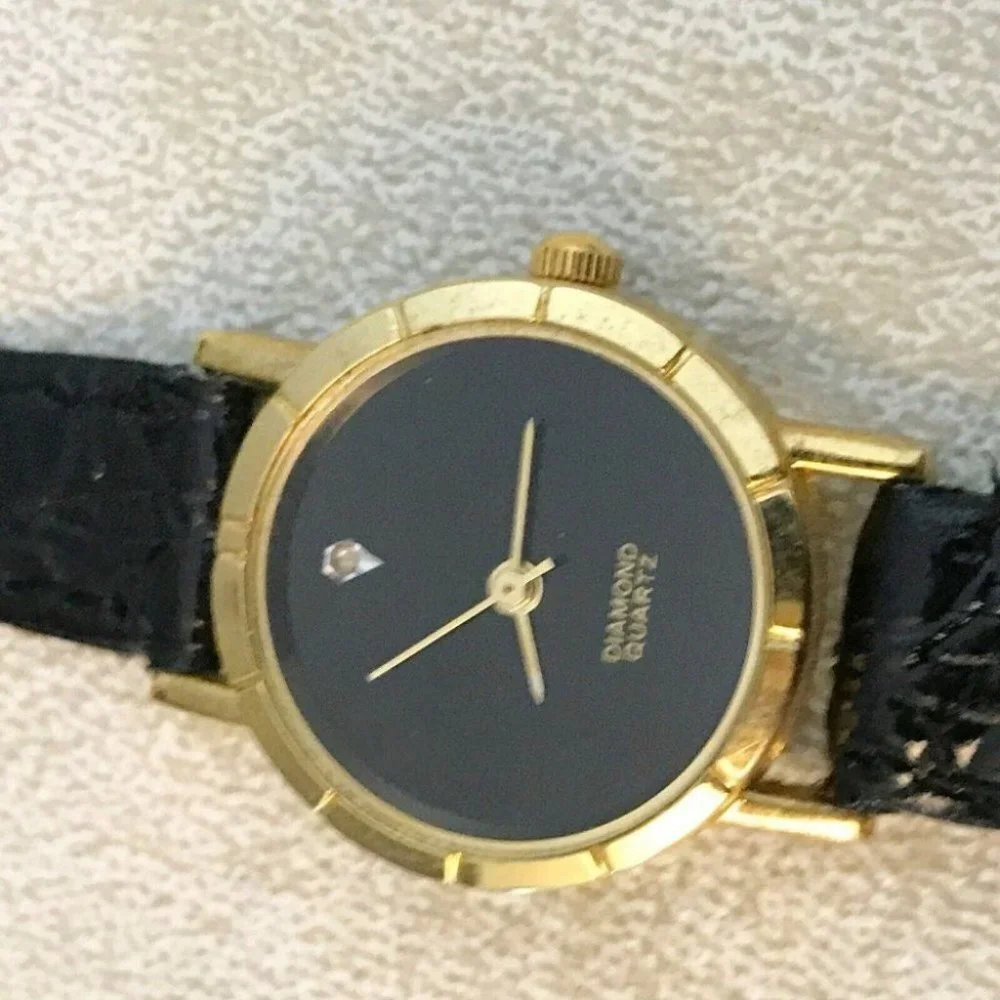 ✨✨5/$10✨✨ Set Of 2 Quartz Movt BLACK DIAL INVISIBLE NUMERAL DARK FACE